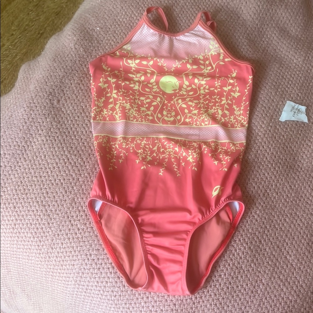 Coral and Gold Leotard